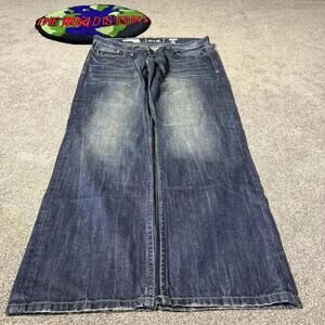 NAVY ACID WASH EXPRESS ROCCO Y2K JEANS 😮‍💨